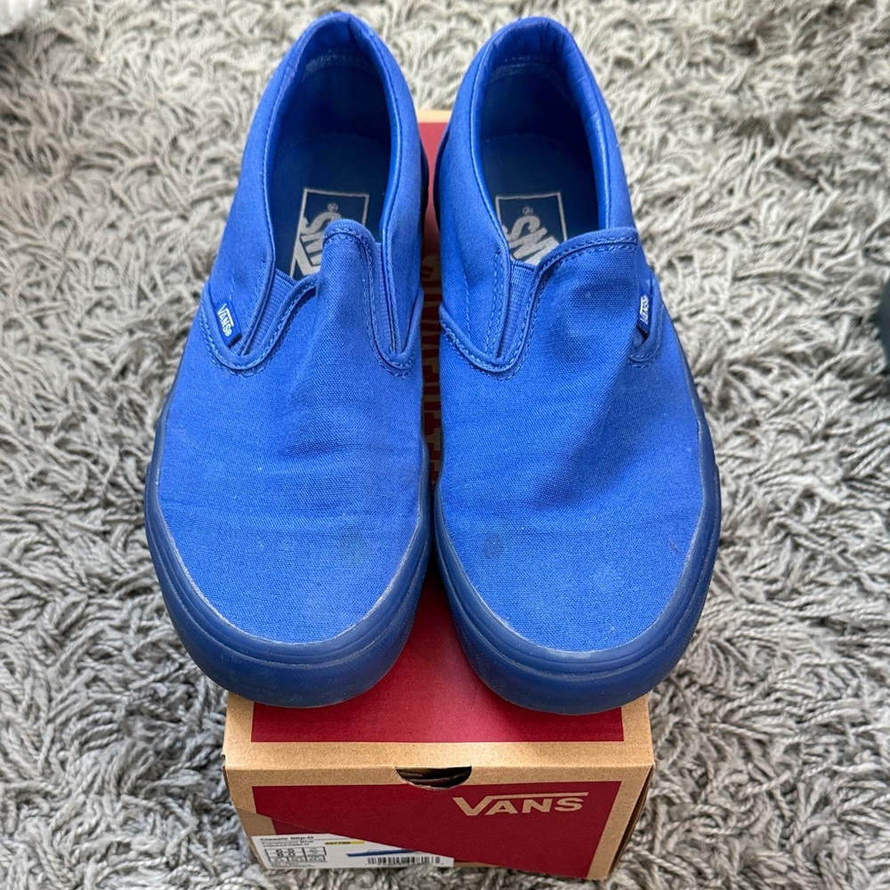 Vans Translucent Blue Canvas Slip-Ons